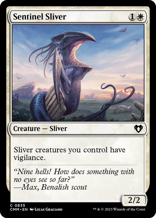 Sentinel Sliver (CMM-835) [Commander Masters] MTG Single Wizards of the Coast
