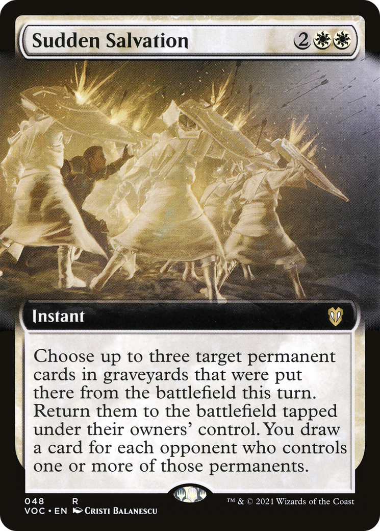 Sudden Salvation (VOC-048) [Crimson Vow Commander] (Extended Art) MTG Single Wizards of the Coast