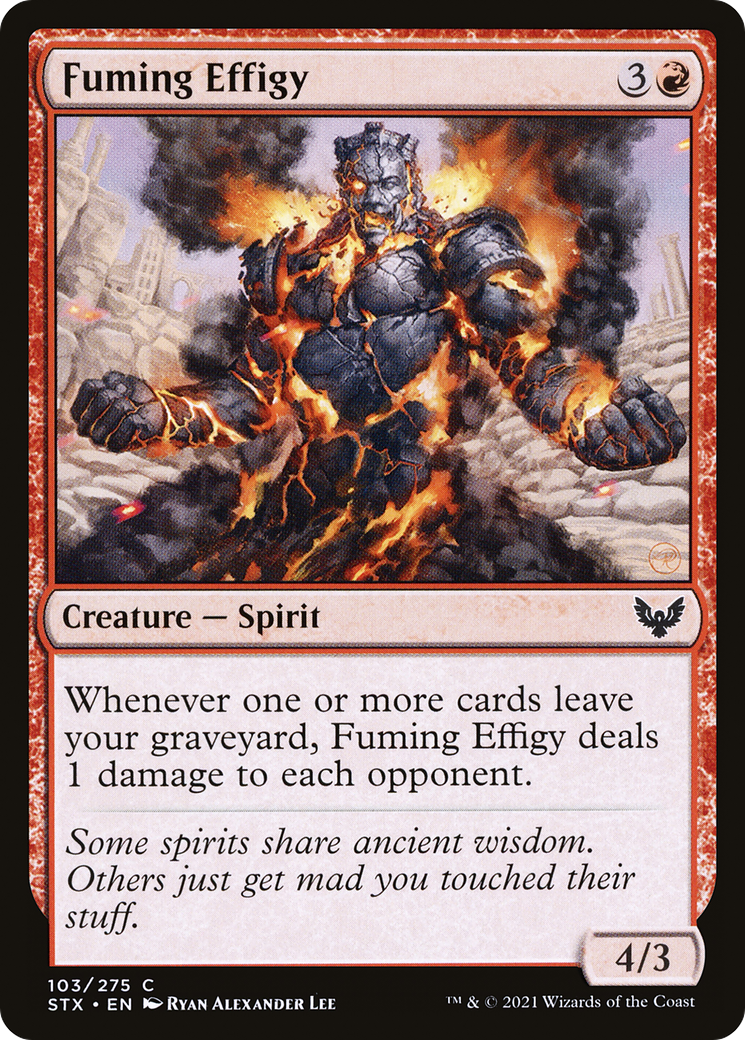 Fuming Effigy (STX-103) [Strixhaven: School of Mages] Foil MTG Single Wizards of the Coast