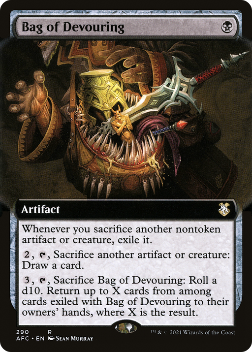 Bag of Devouring (AFC-290) [Forgotten Realms Commander] (Extended Art) MTG Single Wizards of the Coast