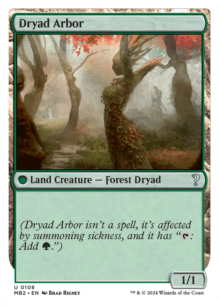 Dryad Arbor (White Border) (MB2-108) [Mystery Booster] Mystery Booster 2 MTG Single Wizards of the Coast