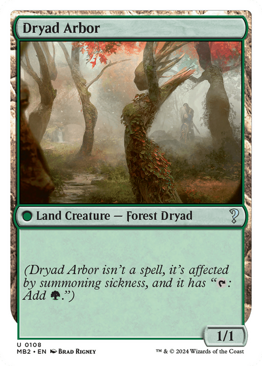 Dryad Arbor (White Border) (MB2-108) [Mystery Booster] Mystery Booster 2 MTG Single Wizards of the Coast