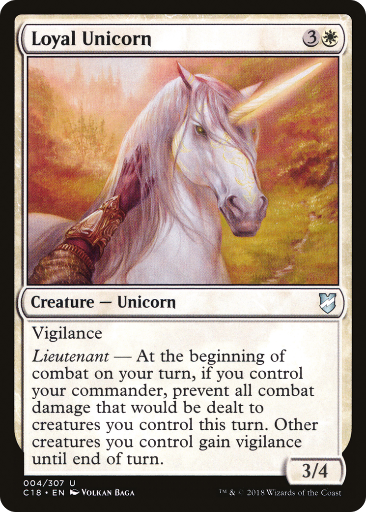Loyal Unicorn (C18-004) [Commander 2018] MTG Single Wizards of the Coast