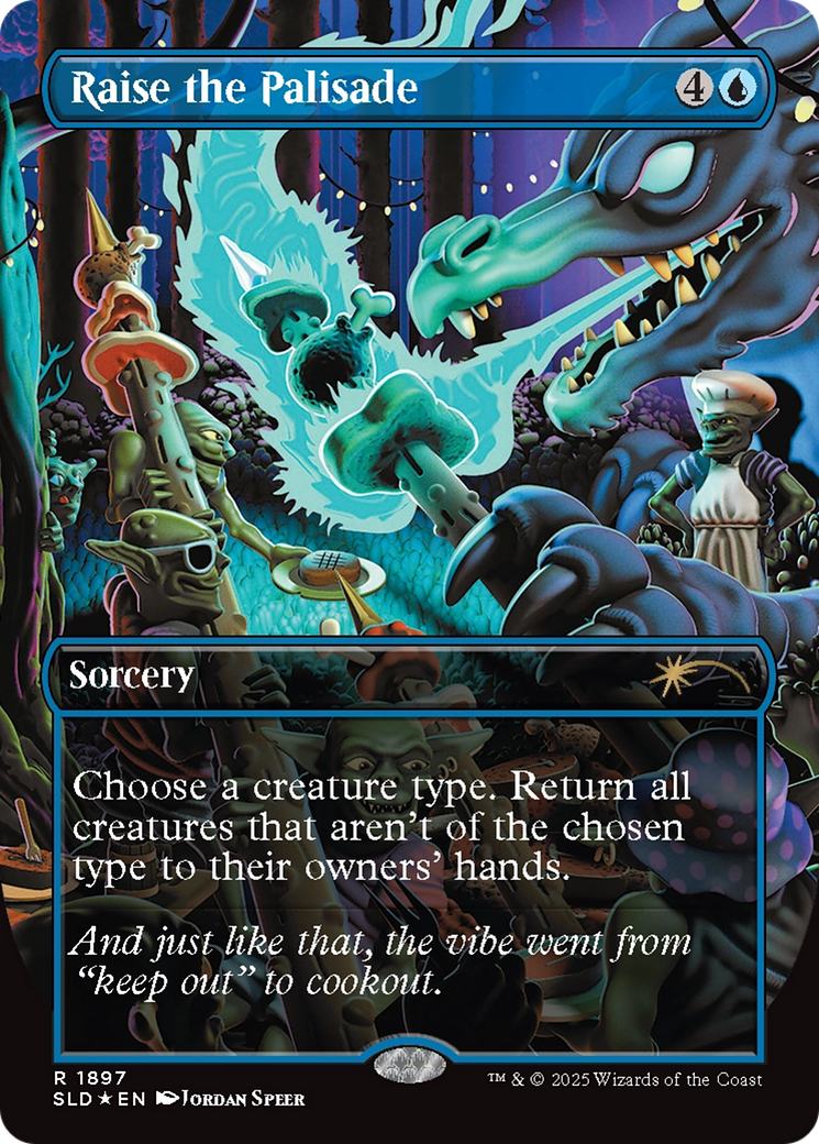 Raise the Palisade (SLD-1897) [Secret Lair] Drop (Borderless) Foil MTG Single Wizards of the Coast
