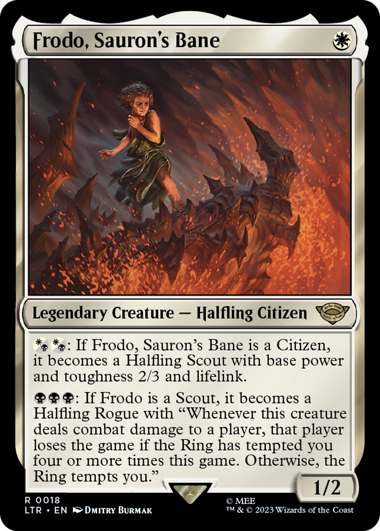 Frodo, Sauron's Bane (LTR-018) [The Lord of the Rings: Tales of Middle-earth] Foil MTG Single Wizards of the Coast