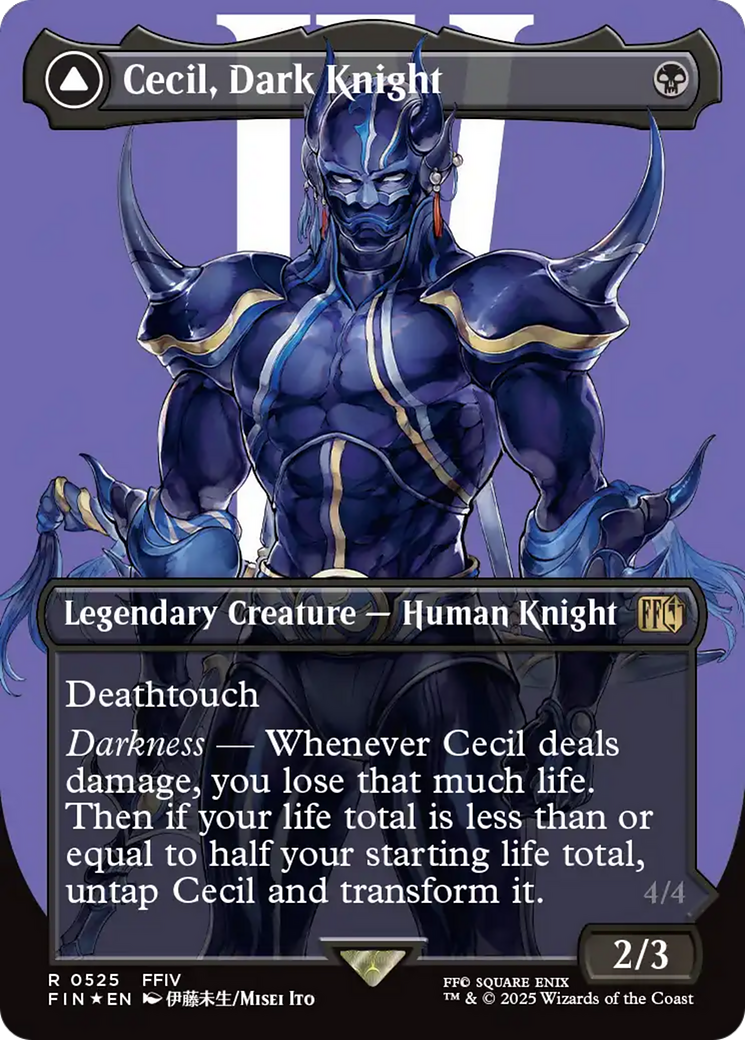 Cecil, Dark Knight (Surge Foil) (FIN-525) [FINAL FANTASY] (Borderless) Foil MTG Single Wizards of the Coast