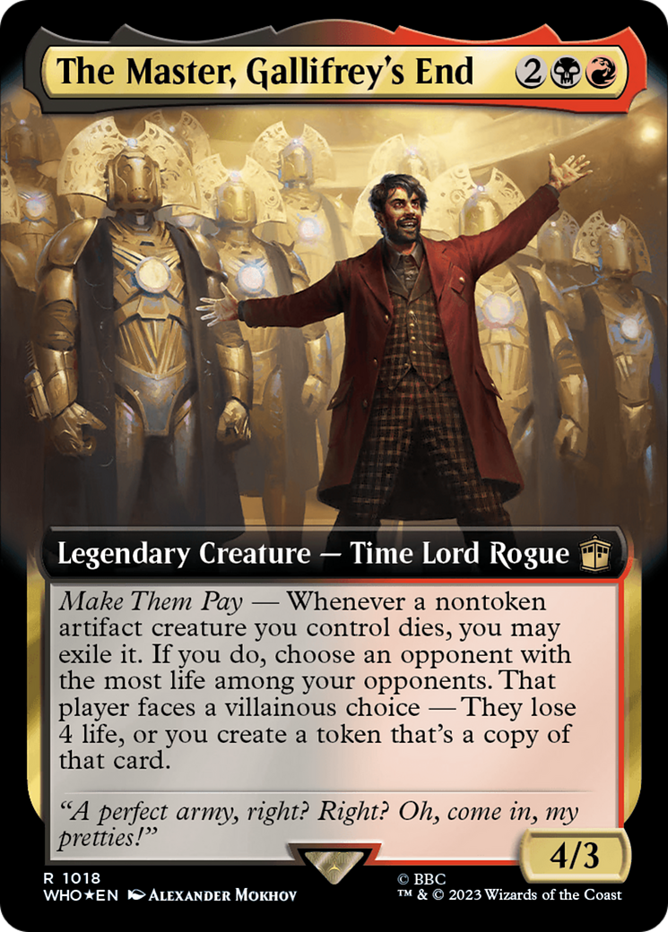 The Master, Gallifrey's End (WHO-1018) [Doctor Who] (Extended Art) Foil MTG Single Wizards of the Coast