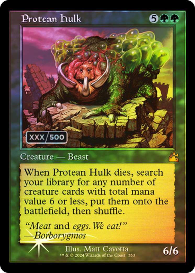 Protean Hulk (Serial Numbered) (RVR-353) [Ravnica Remastered] Foil MTG Single Wizards of the Coast