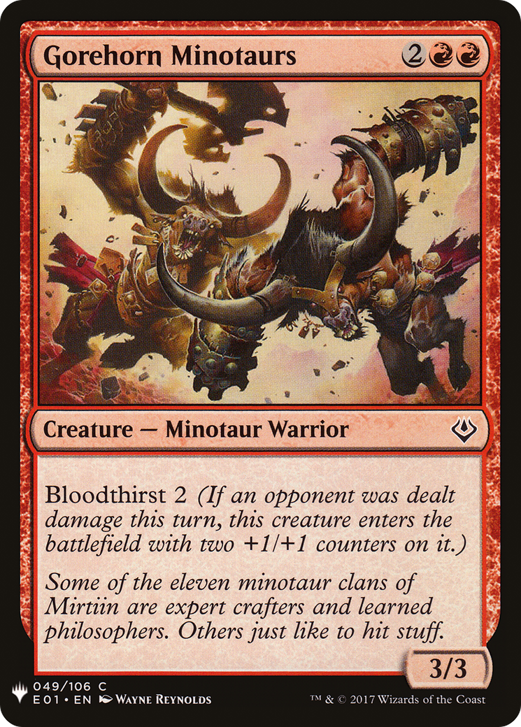 Gorehorn Minotaurs (LIST-049) [Mystery Booster] The List MTG Single Wizards of the Coast