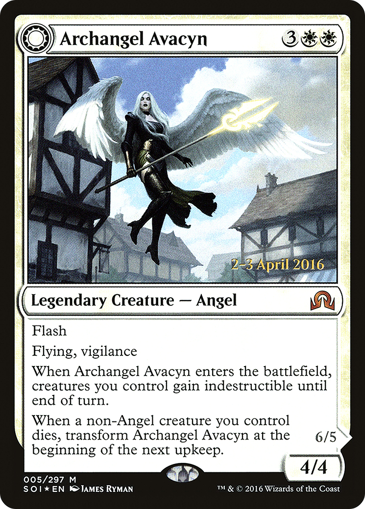 Archangel Avacyn // Avacyn, the Purifier [Shadows over Innistrad Prerelease Promos] MTG Single Magic: The Gathering   