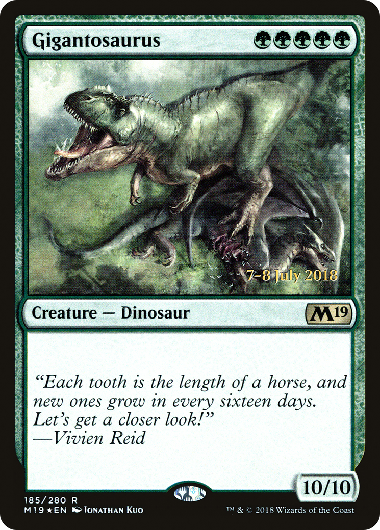 Gigantosaurus (PRE-185) [Core Set 2019 Promos] Foil MTG Single Wizards of the Coast