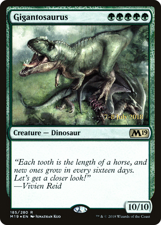 Gigantosaurus (PRE-185) [Core Set 2019 Promos] Foil MTG Single Wizards of the Coast