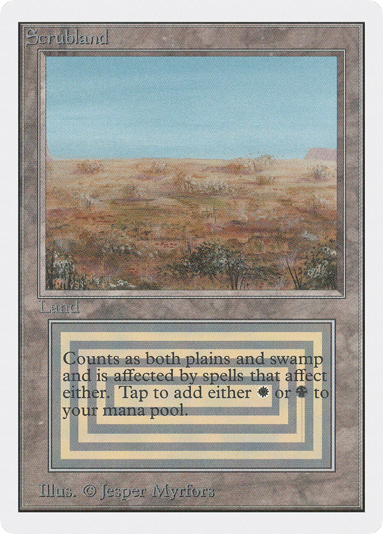 Scrubland (2ED-282) [Oldschool] Unlimited Edition MTG Single Wizards of the Coast