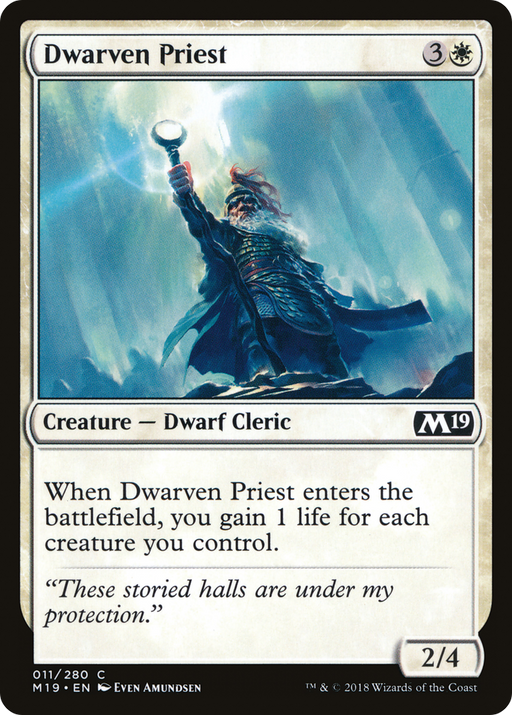 Dwarven Priest (M19-011) [Core Set 2019] MTG Single Wizards of the Coast