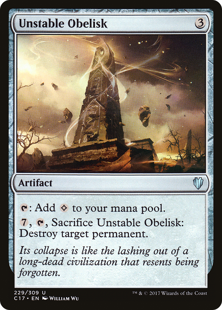 Unstable Obelisk (C17-229) [Commander 2017] MTG Single Wizards of the Coast