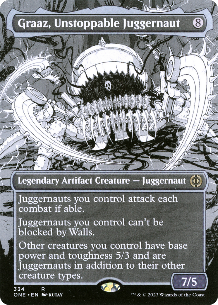Graaz, Unstoppable Juggernaut (ONE-334) [Phyrexia: All Will Be One] (Showcase) (Borderless) MTG Single Wizards of the Coast