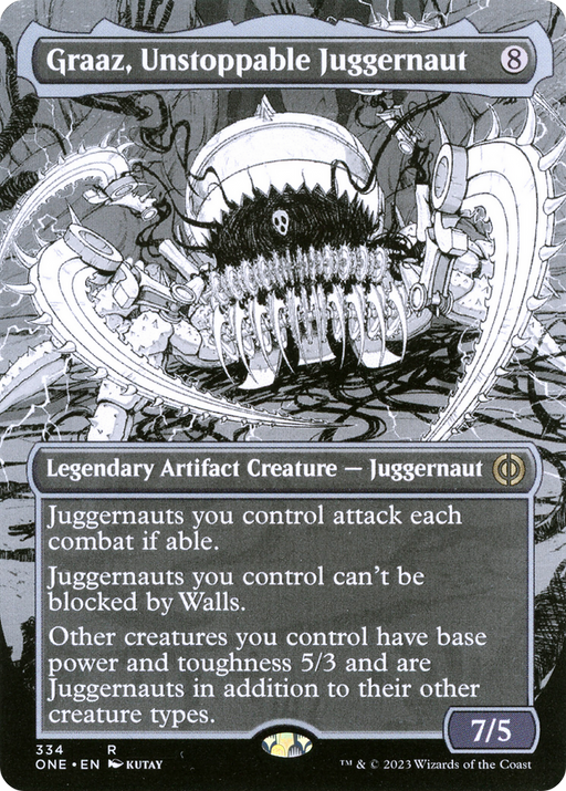 Graaz, Unstoppable Juggernaut (ONE-334) [Phyrexia: All Will Be One] (Showcase) (Borderless) MTG Single Wizards of the Coast