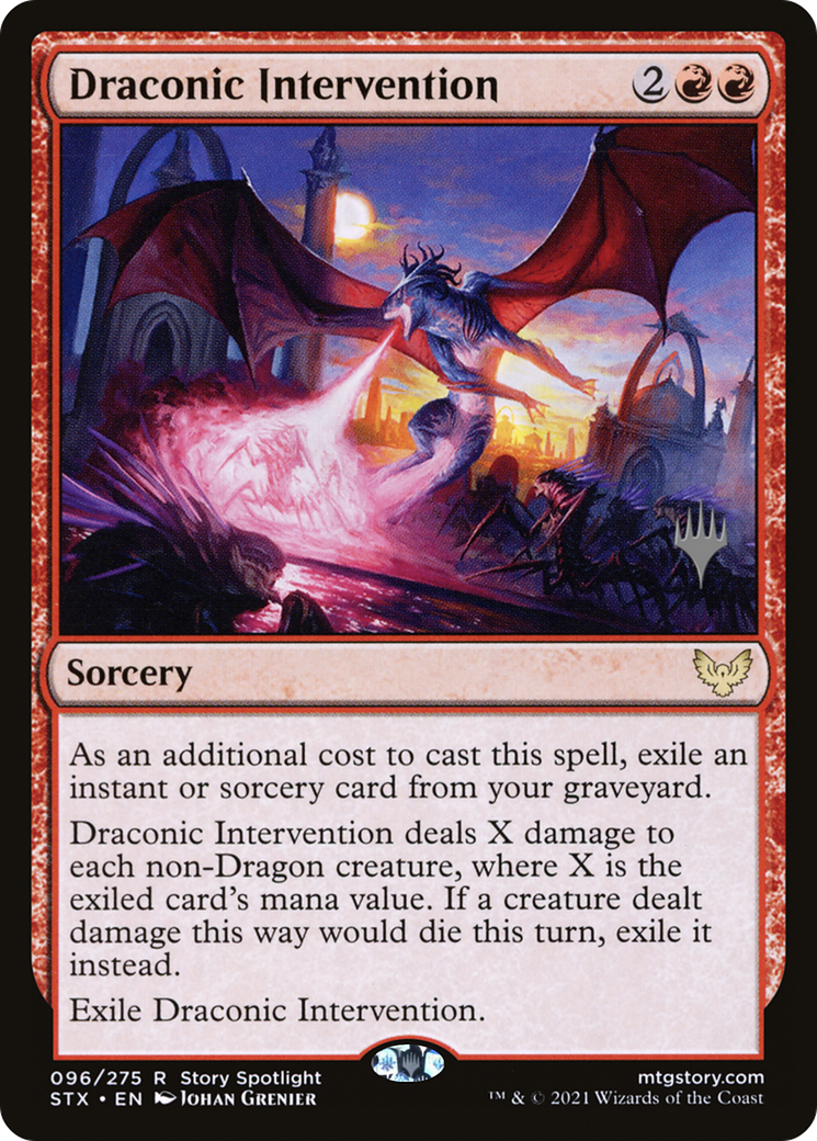 Draconic Intervention (PPSTX-96P) [Strixhaven: School of Mages Promos] MTG Single Wizards of the Coast
