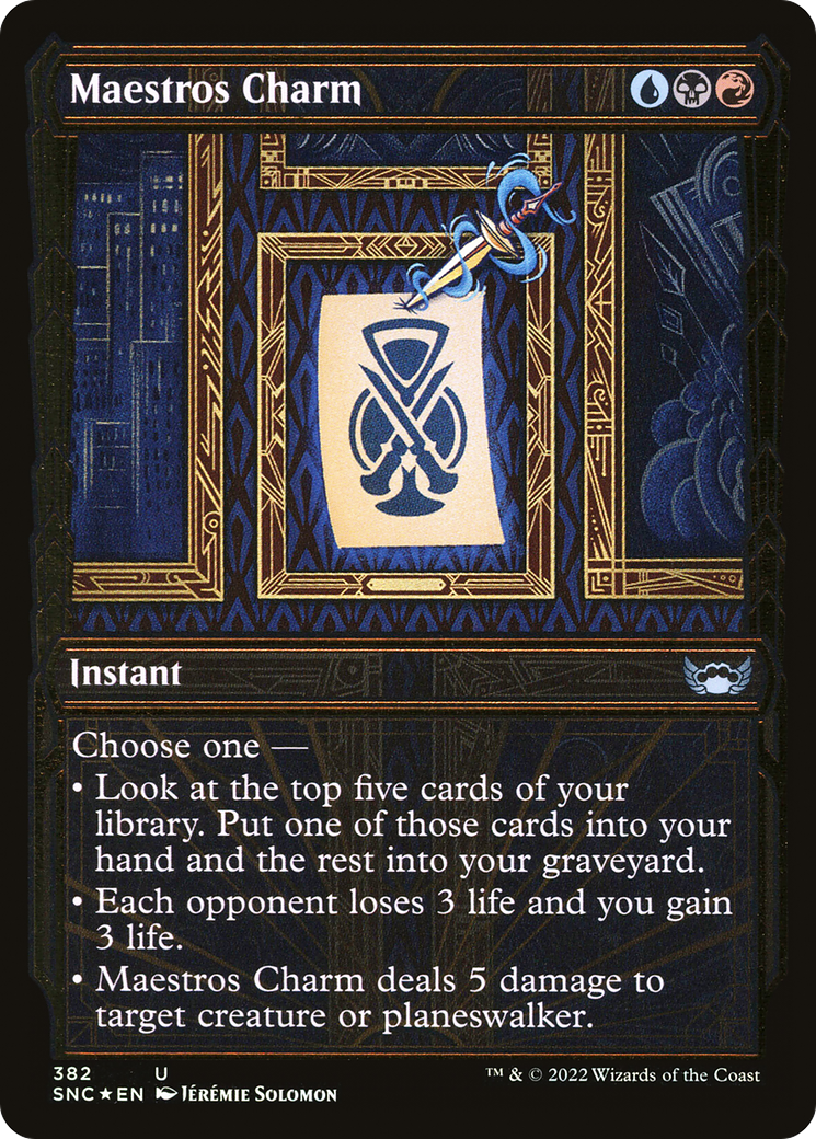 Maestros Charm (Gilded Foil) (SNC-382) [Streets of New Capenna] (Showcase) Foil MTG Single Wizards of the Coast