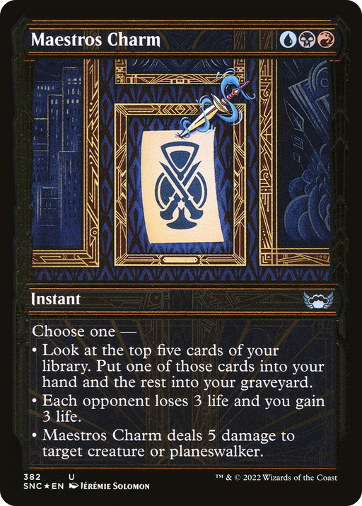 Maestros Charm (Gilded Foil) (SNC-382) [Streets of New Capenna] (Showcase) Foil MTG Single Wizards of the Coast
