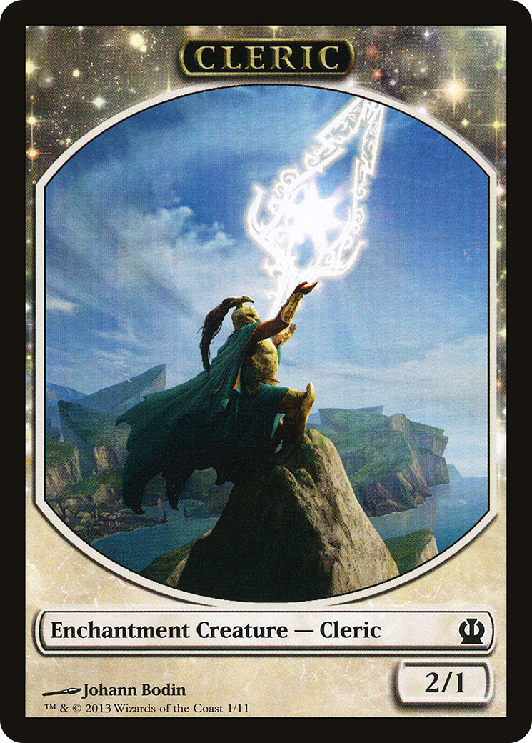 Cleric Token (THS-001) [Tokens] Theros Tokens MTG Single Wizards of the Coast