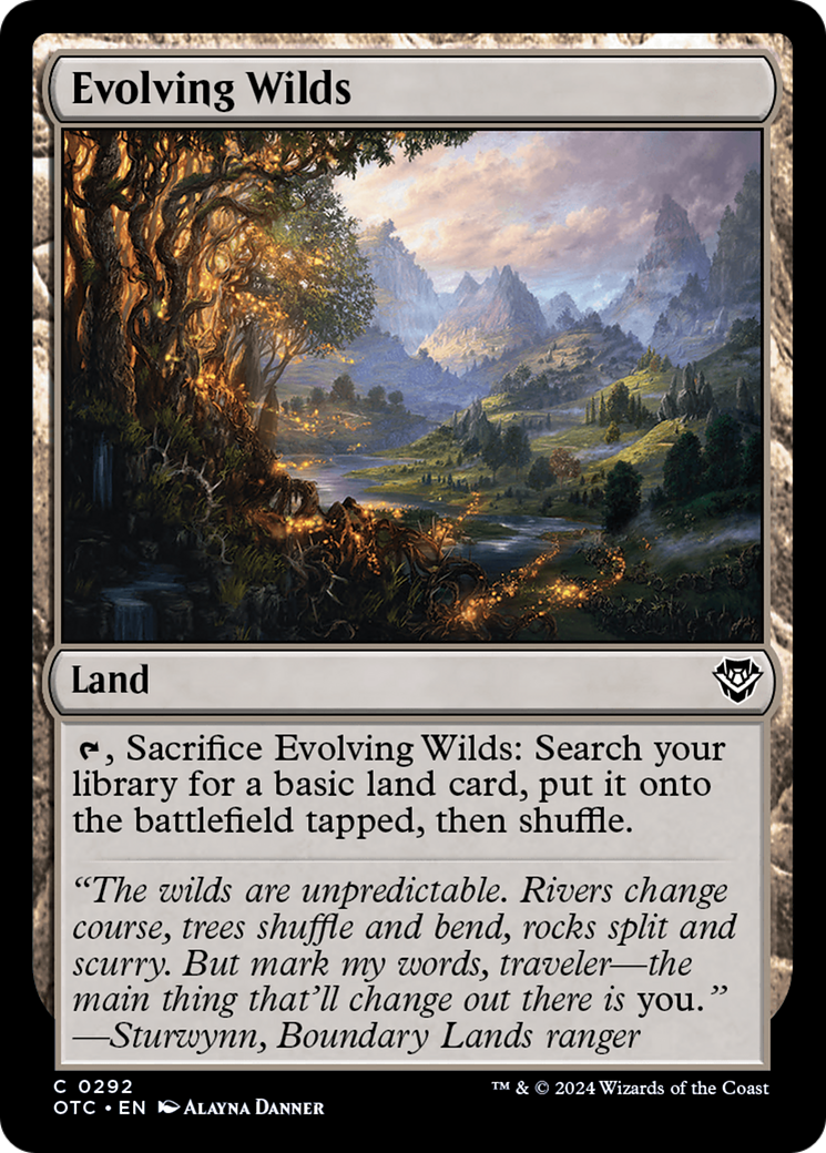 Evolving Wilds (OTC-292) [Outlaws of Thunder Junction Commander] MTG Single Wizards of the Coast