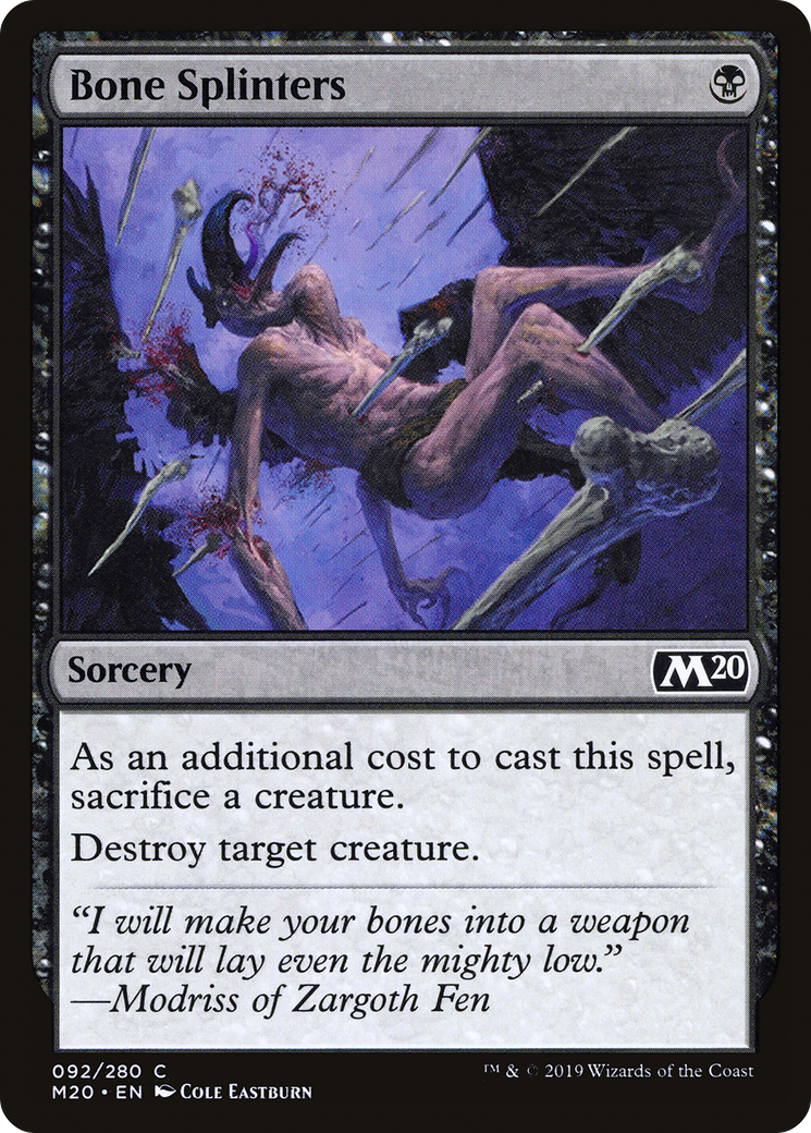 Bone Splinters (M20-092) [Core Set 2020] Foil MTG Single Wizards of the Coast