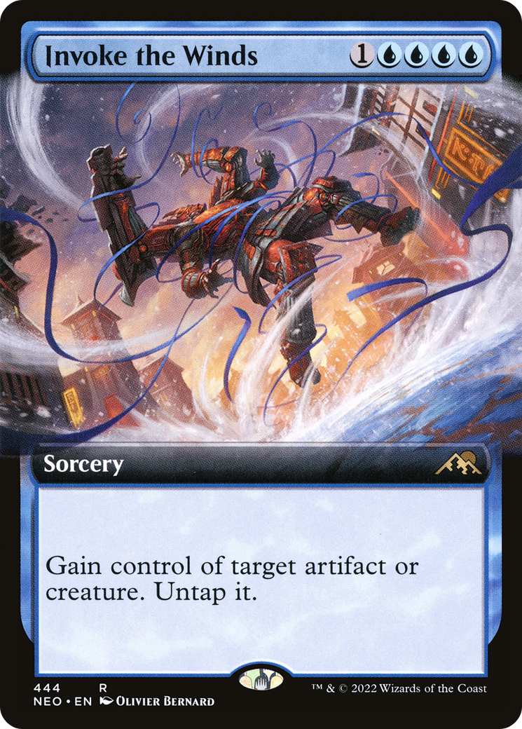Invoke the Winds (NEO-444) [Kamigawa: Neon Dynasty] (Extended Art) MTG Single Wizards of the Coast
