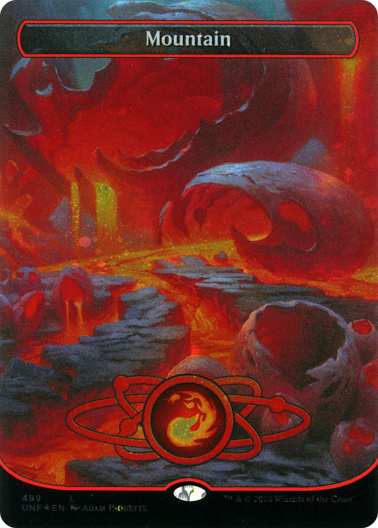 Mountain (489) (Galaxy Foil) (UNF-489) [Unfinity] Foil MTG Single Wizards of the Coast
