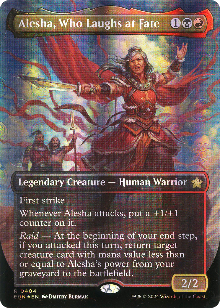 Alesha, Who Laughs at Fate (Mana Foil) (FDN-404) [Foundations] (Borderless) Foil MTG Single Wizards of the Coast