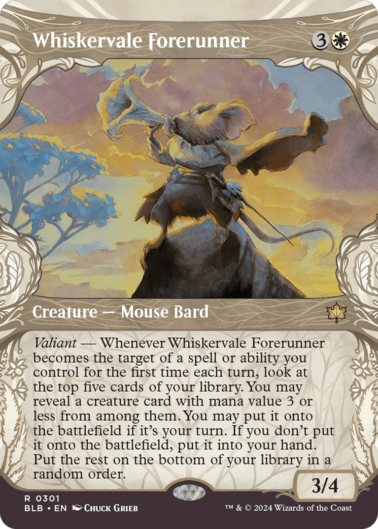 Whiskervale Forerunner (BLB-301) [Bloomburrow] (Showcase) (Borderless) MTG Single Wizards of the Coast
