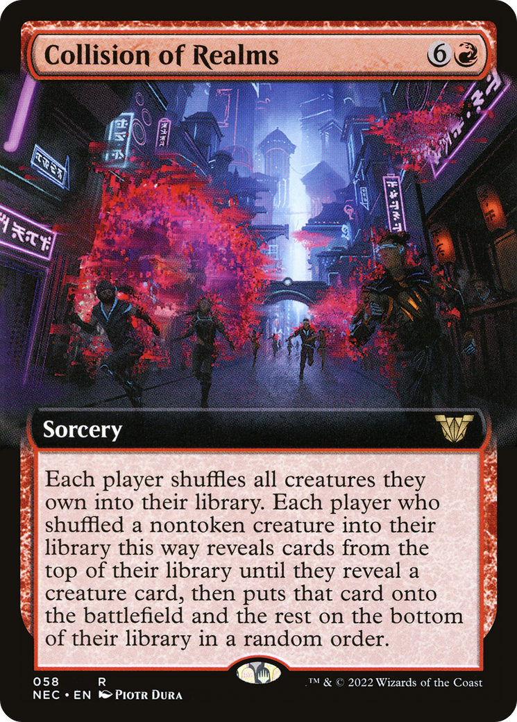Collision of Realms (NEC-058) [Neon Dynasty Commander] (Extended Art) MTG Single Wizards of the Coast