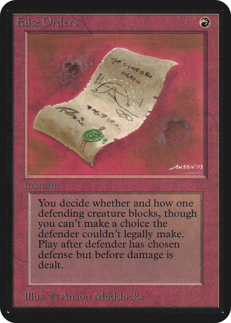 False Orders (LEA-) [Oldschool] Limited Edition Alpha MTG Single Wizards of the Coast