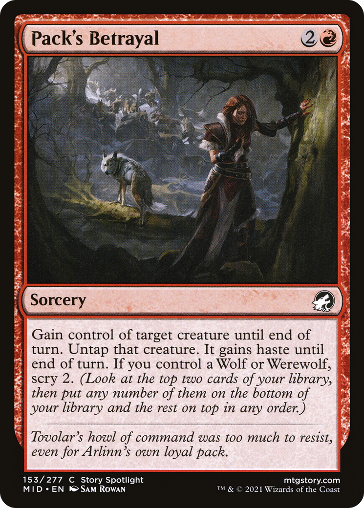 Pack's Betrayal (MID-153) [Innistrad: Midnight Hunt] Foil MTG Single Wizards of the Coast