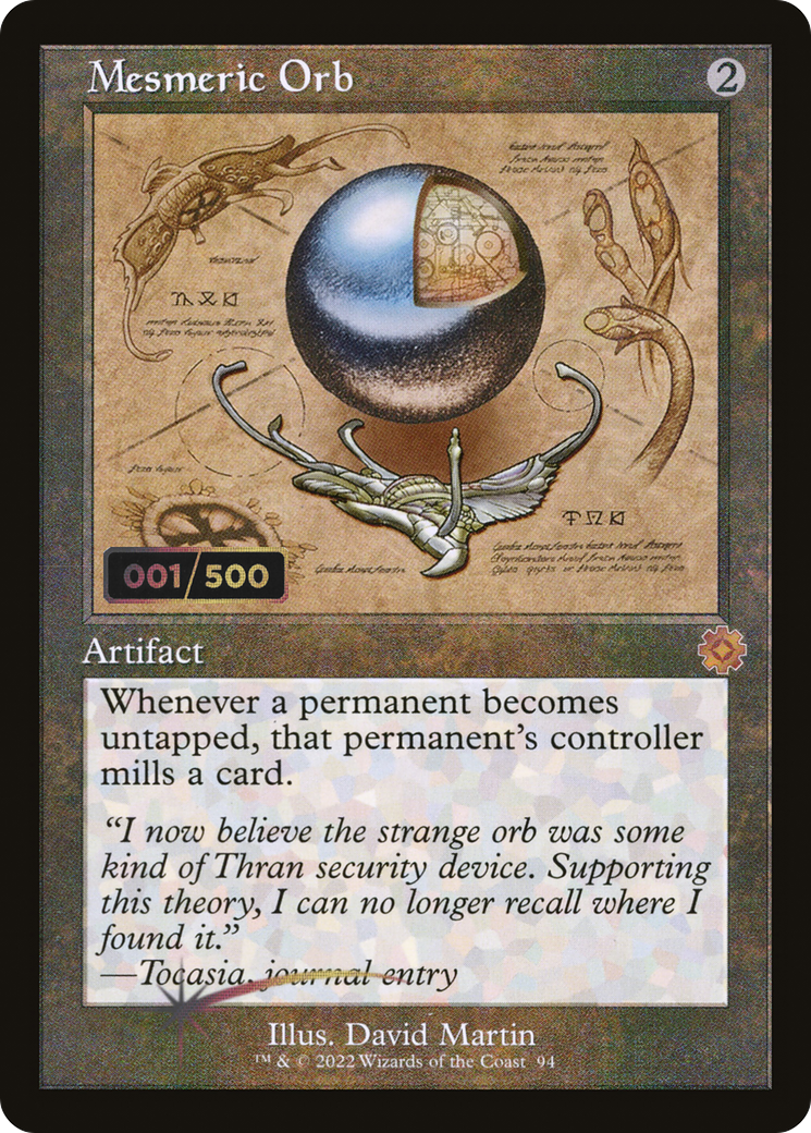 Mesmeric Orb (Schematic) (Serial Numbered) (BRR-094) [The Brothers' War Retro Artifacts] Foil MTG Single Wizards of the Coast