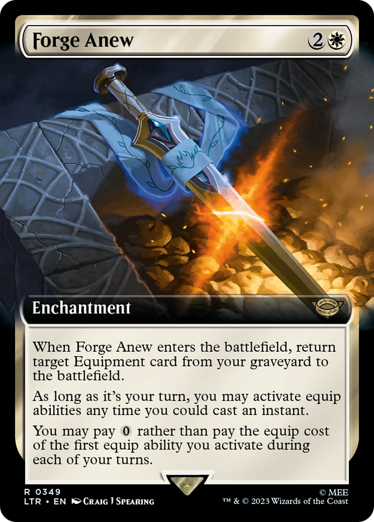Forge Anew (LTR-349) [The Lord of the Rings: Tales of Middle-earth] (Extended Art) Foil MTG Single Wizards of the Coast