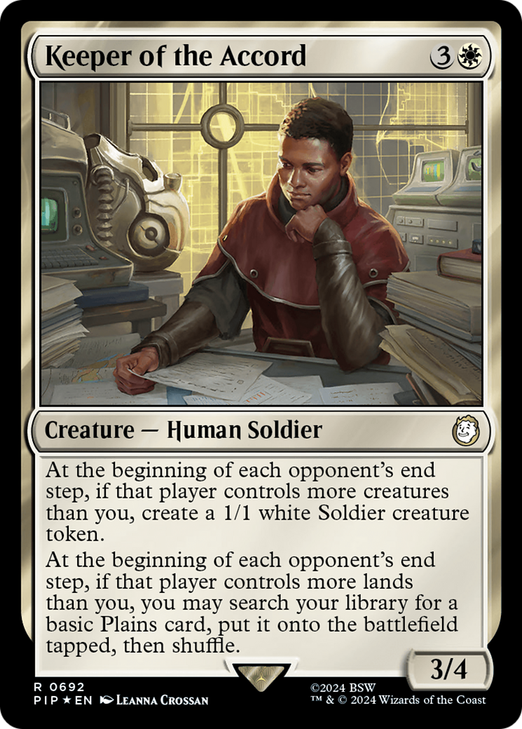 Keeper of the Accord (Surge Foil) (PIP-692) [Fallout] Foil MTG Single Wizards of the Coast
