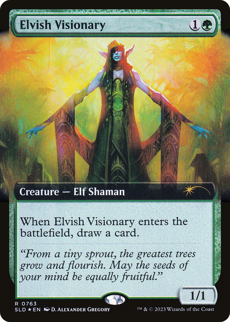 Elvish Visionary (SLD-763) [Secret Lair] Drop (Extended Art) Foil MTG Single Wizards of the Coast