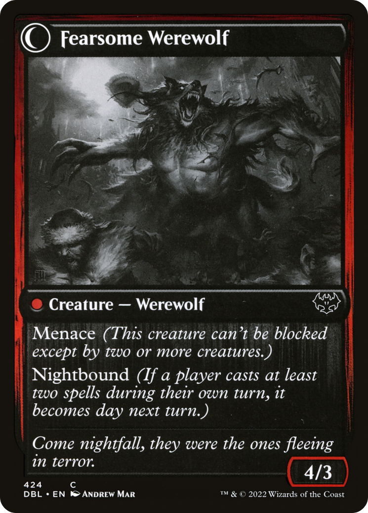 Fearful Villager (DBL-424) [Innistrad: Double Feature] Foil MTG Single Wizards of the Coast