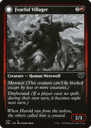 Fearful Villager (DBL-424) [Innistrad: Double Feature] MTG Single Wizards of the Coast