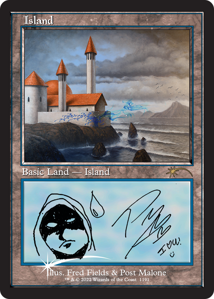 Island (Post Malone) (SLD-1191) [Secret Lair] Drop Foil MTG Single Wizards of the Coast