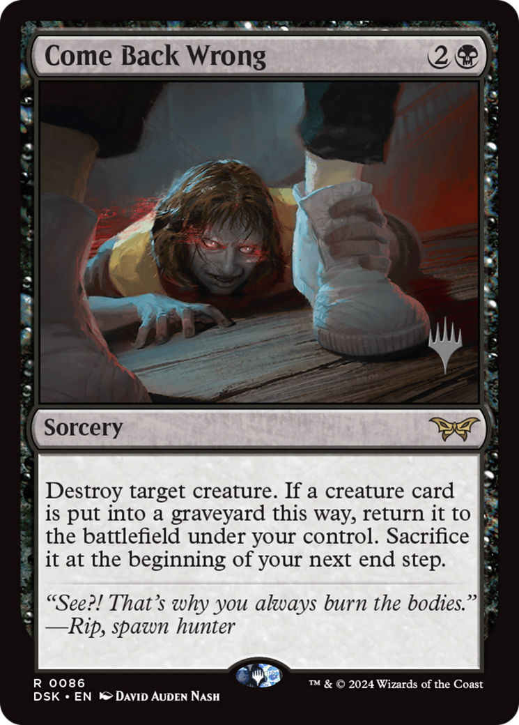 Come Back Wrong (0086) (PPDSK-086) [Duskmourn: House of Horror Promos] Foil MTG Single Wizards of the Coast