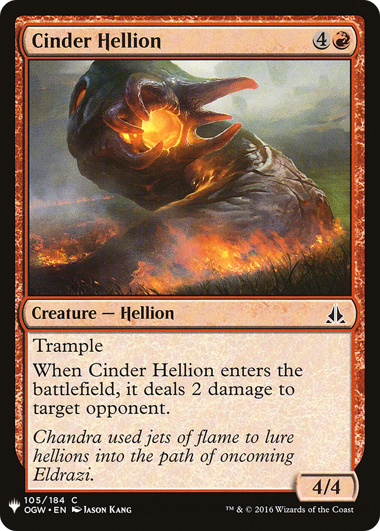 Cinder Hellion (LIST-OGW-105) [Mystery Booster] The List MTG Single Wizards of the Coast