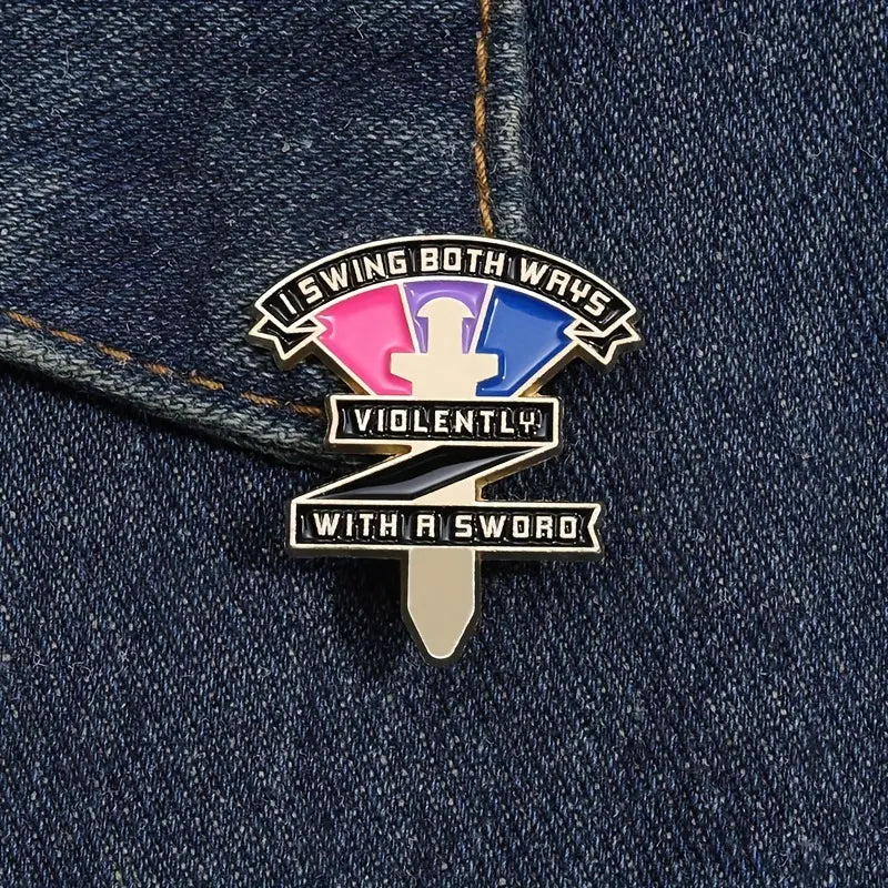 I Swing Both Ways Pride Pin - Bisexual nan Taps Games