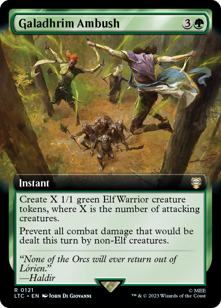 Galadhrim Ambush (LTC-121) [Tales of Middle-earth Commander] (Extended Art) MTG Single Wizards of the Coast