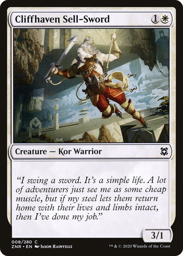 Cliffhaven Sell-Sword (ZNR-008) [Zendikar Rising] MTG Single Wizards of the Coast
