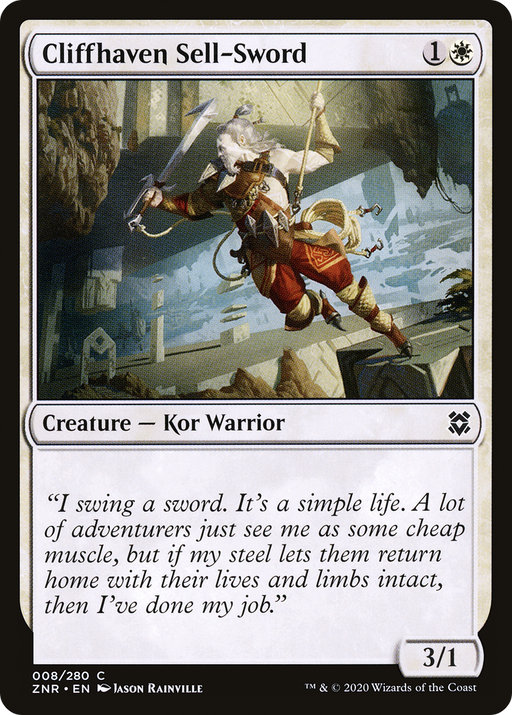 Cliffhaven Sell-Sword (ZNR-008) [Zendikar Rising] MTG Single Wizards of the Coast