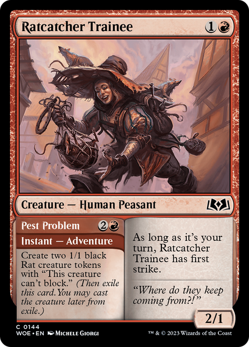 Ratcatcher Trainee // Pest Problem (WOE-144) [Wilds of Eldraine] Foil MTG Single Wizards of the Coast