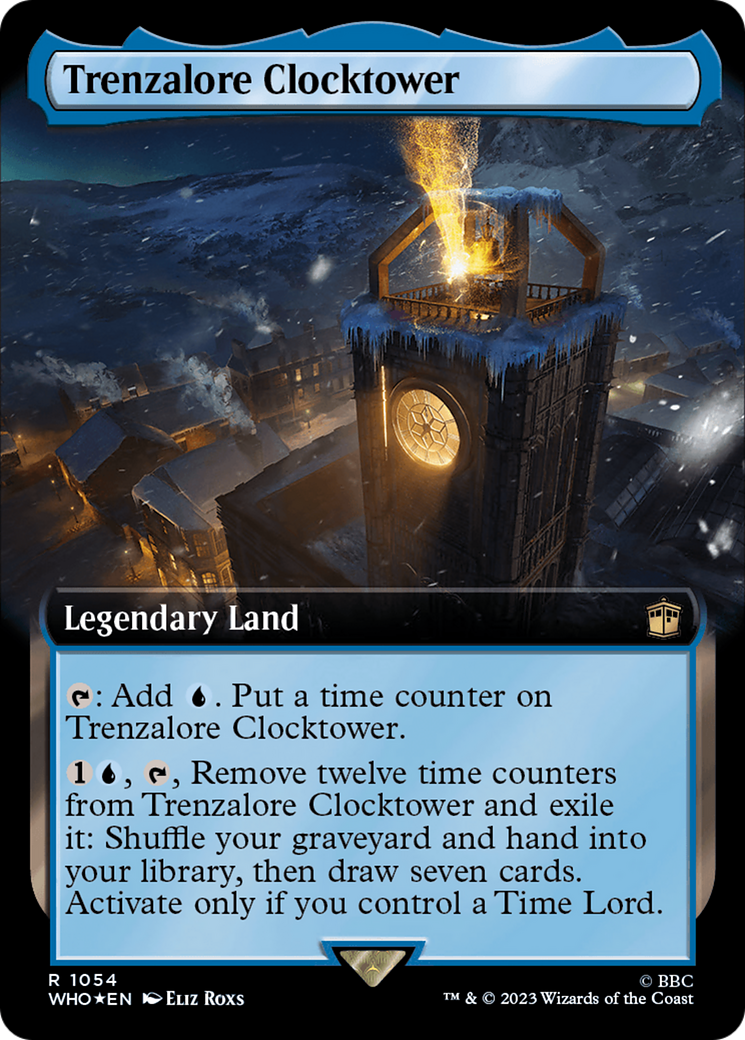 Trenzalore Clocktower (Surge Foil) (WHO-1054) [Doctor Who] (Extended Art) Foil MTG Single Wizards of the Coast