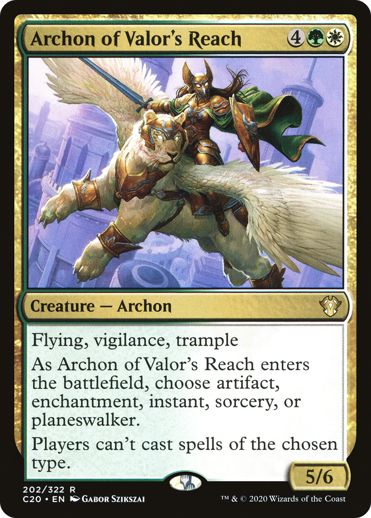 Archon of Valor's Reach (C20-202) [Commander 2020] MTG Single Wizards of the Coast